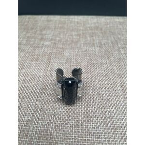 Sorrelli Gunmetal Black & Clear Crystal Adjustable Cocktail Ring